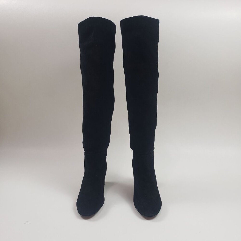 Madewell The Sylvia Over-The-Knee Boot In Suede Women 5.5M True Black Block Heel - Picture 2 of 15